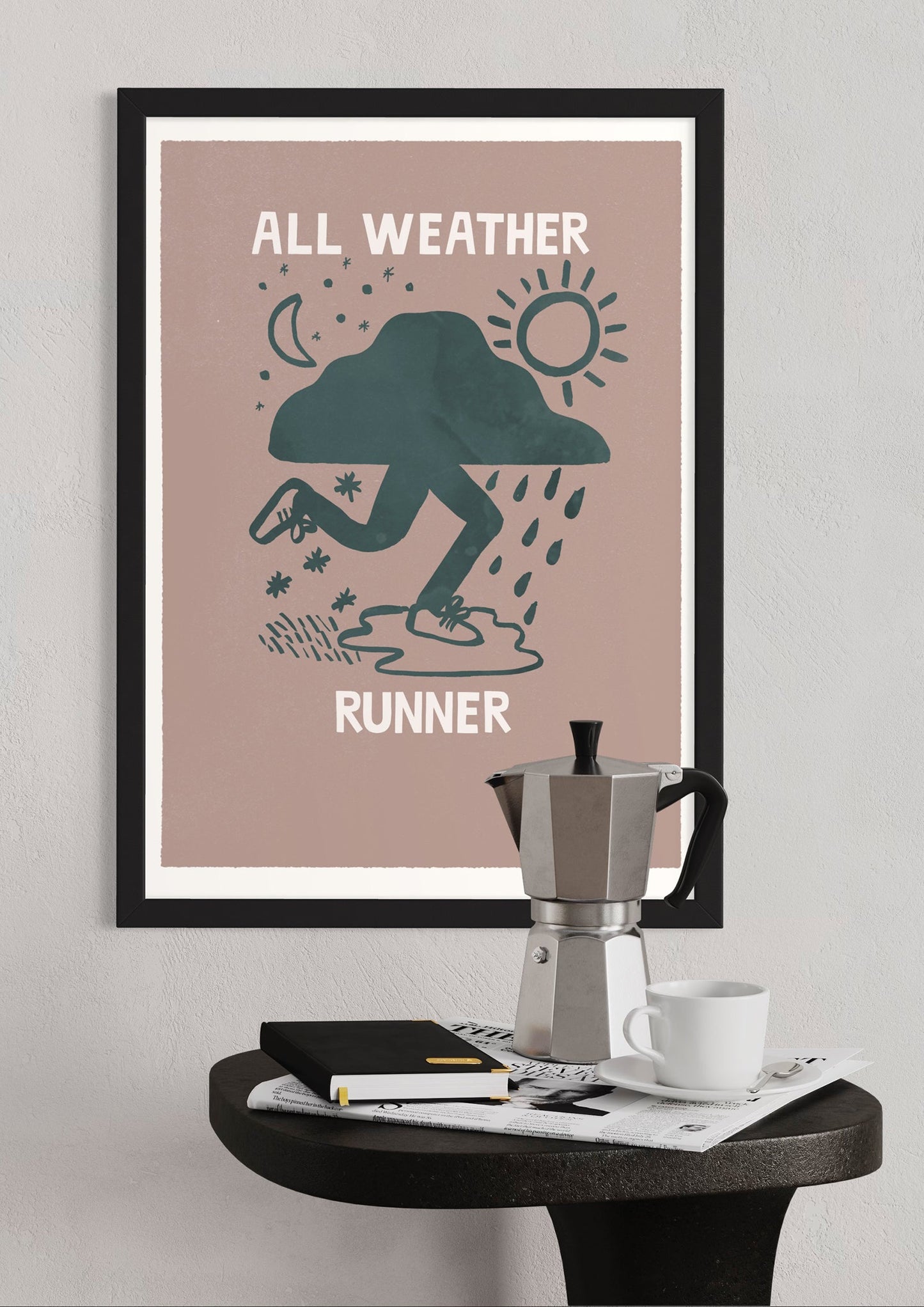 Running Poster: 'All Weather Runner' by Marcus Walters.