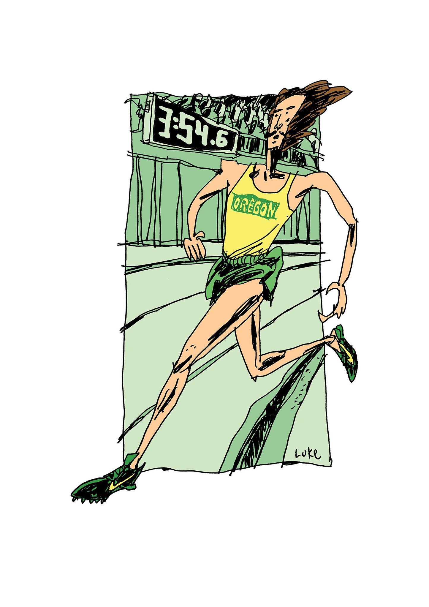 Running Poster: 'Steve "Pre" Prefontaine' by The Orange Runner.