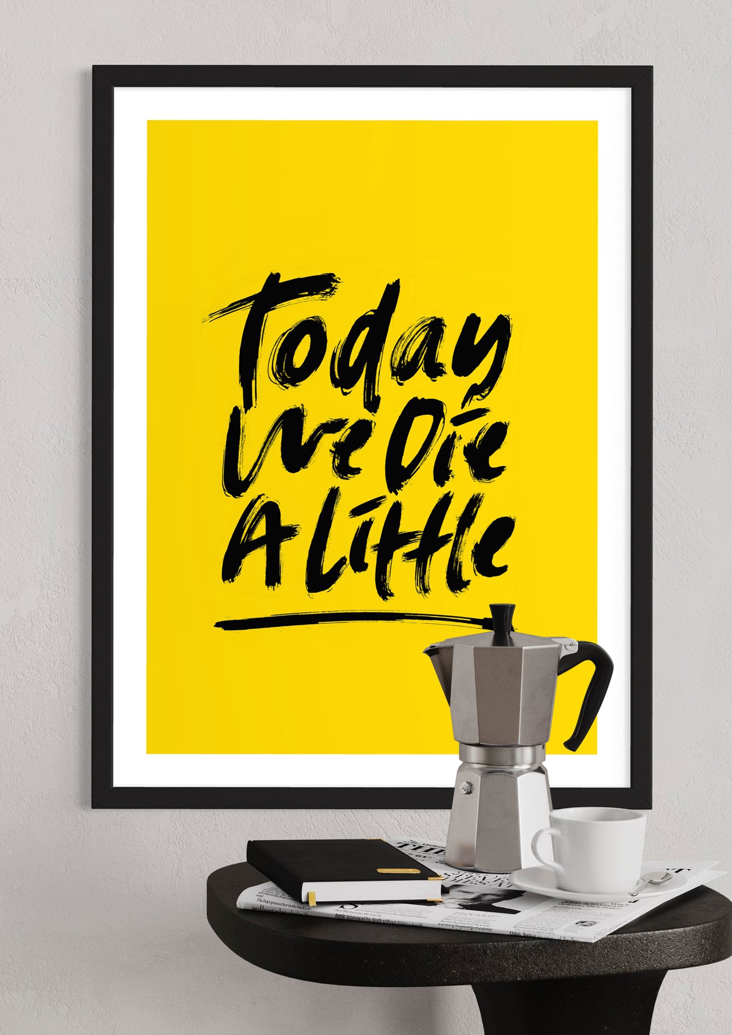 Running Poster: 'Today We Die A Little' by Ulla Puggard.