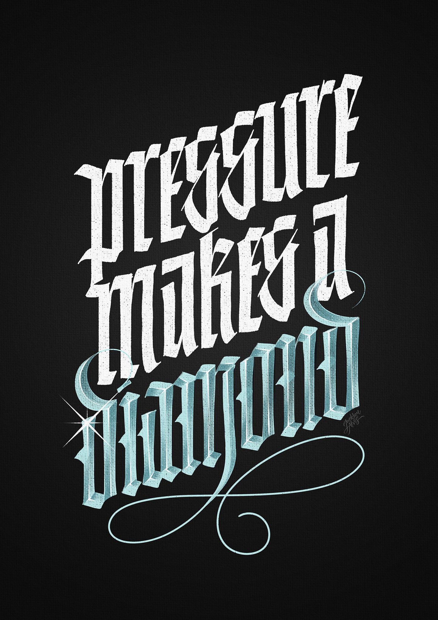 Running Poster: 'Pressure Makes a Diamond' by Jackson Alves.